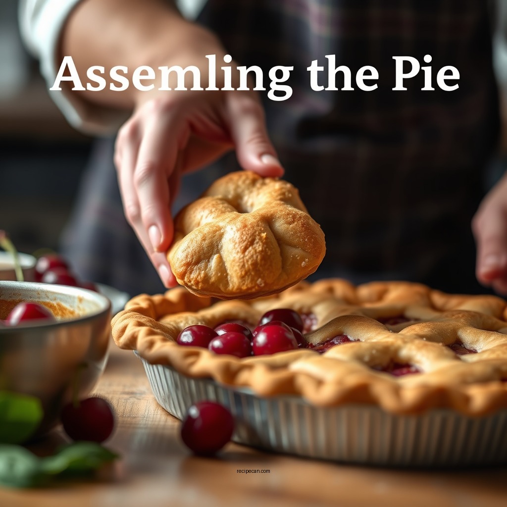 Assembling the Pie - canned cherry pie recipe