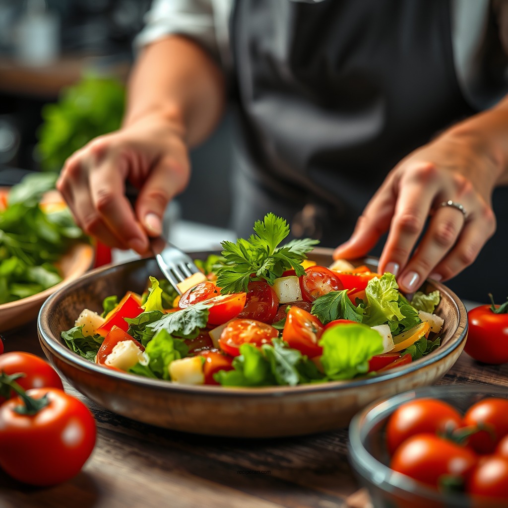 Preparing the Vegetables - capricciosa salad recipe