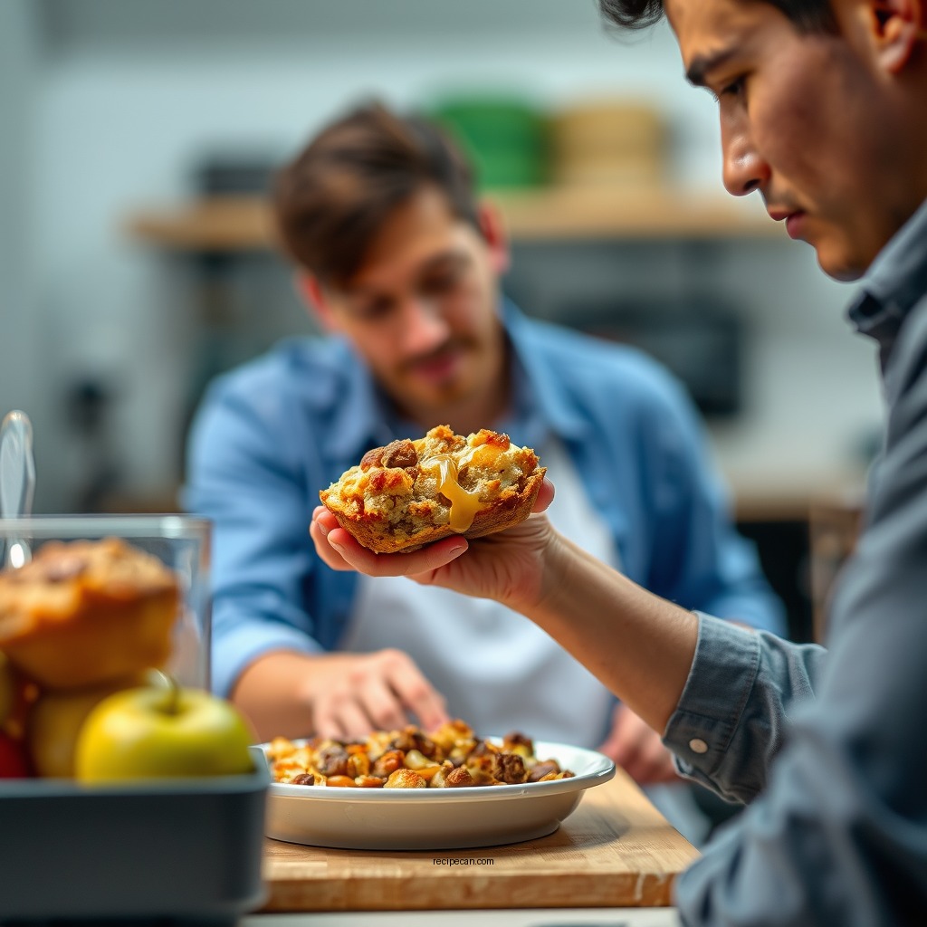 Assembling the Bread Pudding - caramel apple bread pudding recipe