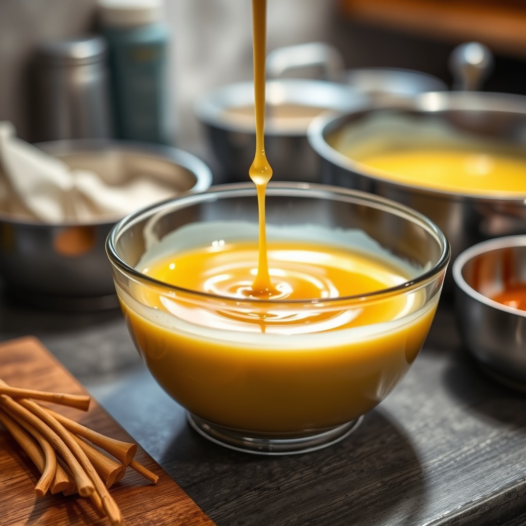 Making the Custard Mixture - caramel custard recipe