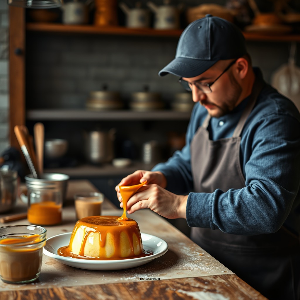 Preparing the Caramel - caramel custard recipe