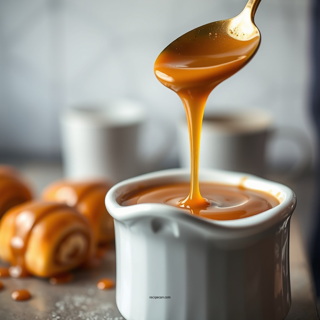 Making the Caramel Sauce - caramel roll recipe