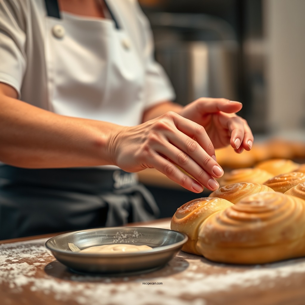 Step-by-Step Dough Preparation - caramel roll recipe
