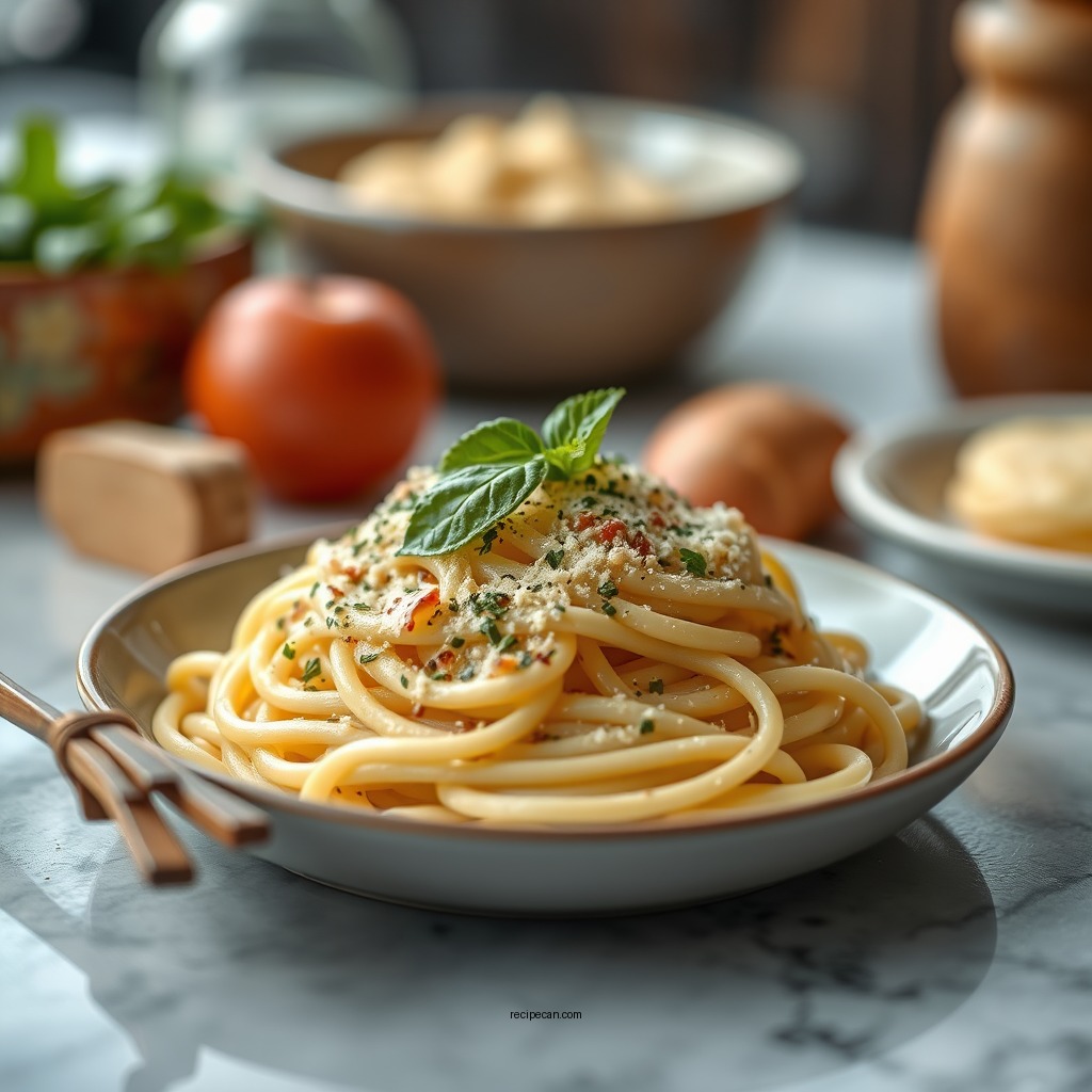 Ingredients for Carbonara - carbonara recipe with carbonara sauce