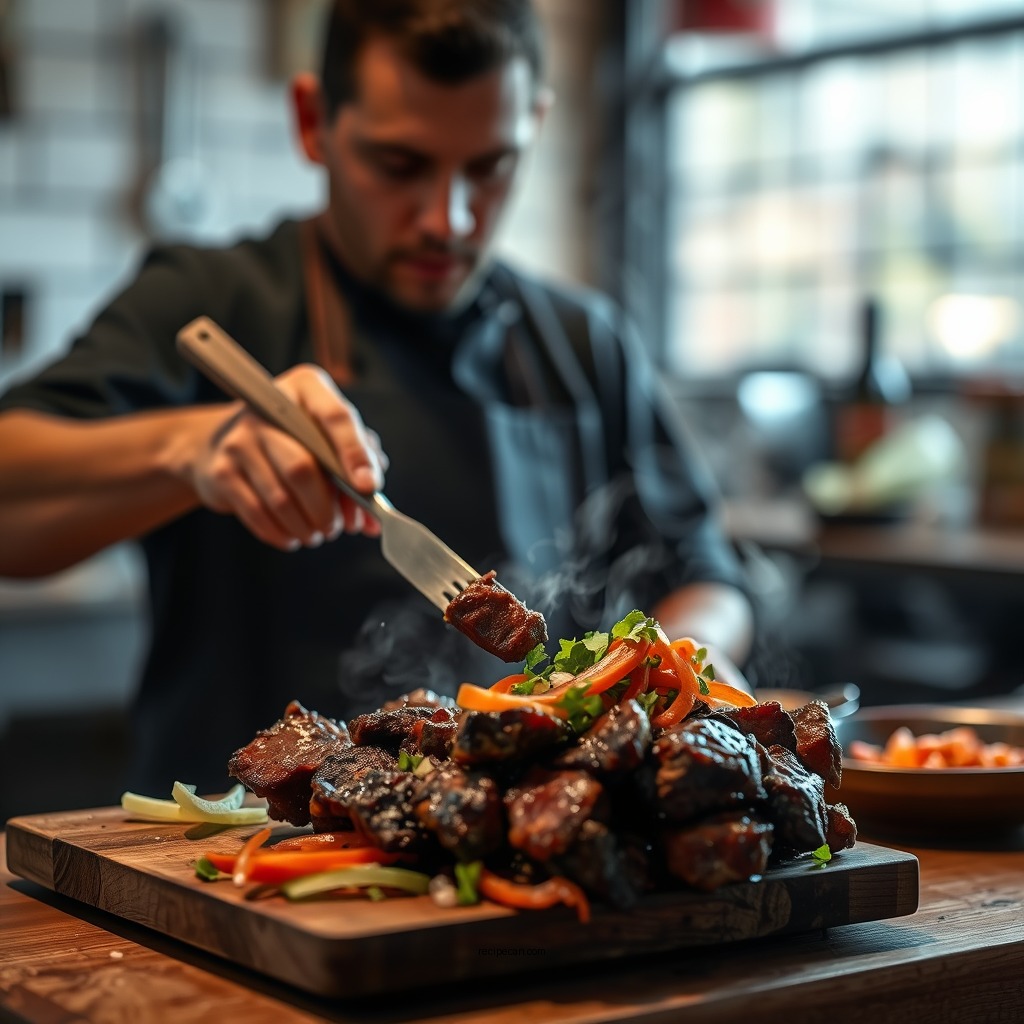 Marinating the Carne Asada - carne asada salad recipe