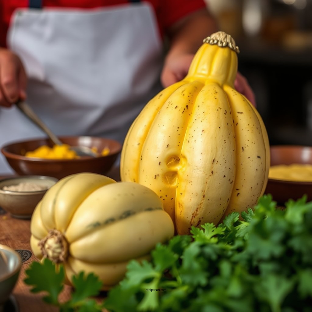 Preparing the Carnival Squash - carnival squash recipe