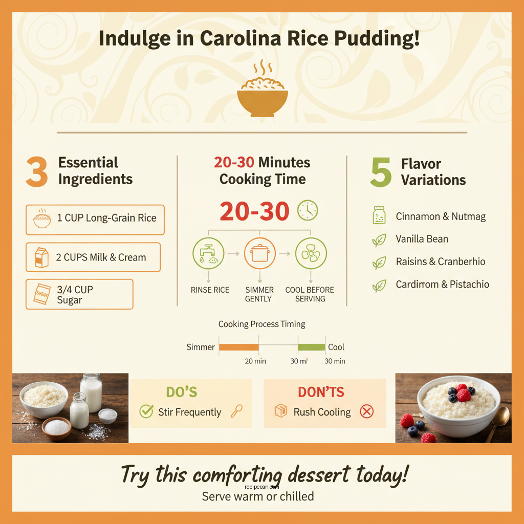 carolina rice pudding recipe - Data Infographic and Statistics