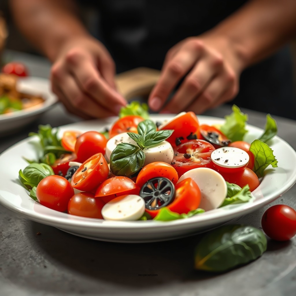 Preparing the Salad - carrabba's caprese salad recipe
