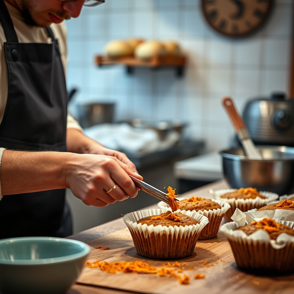 Preparing the Muffin Batter - carrot cake muffins recipe