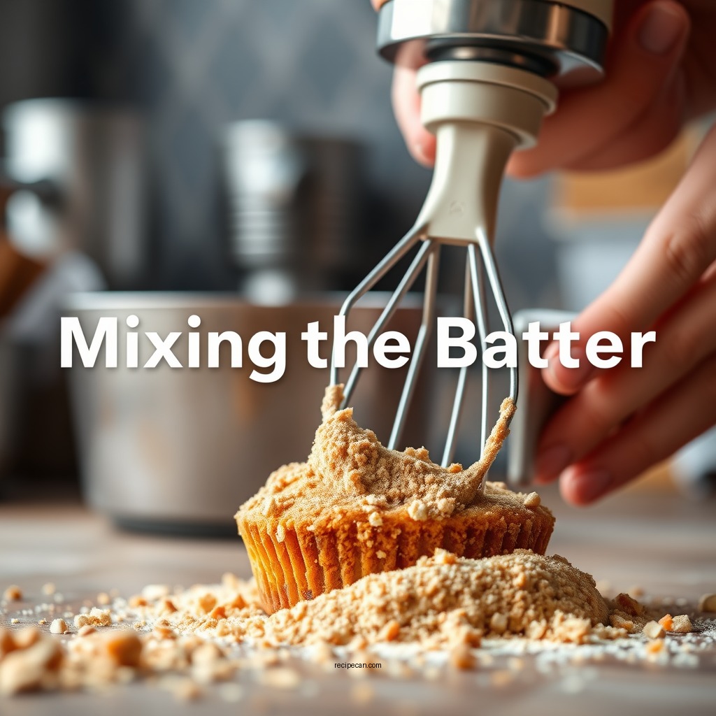 Mixing the Batter - carrot muffins recipe