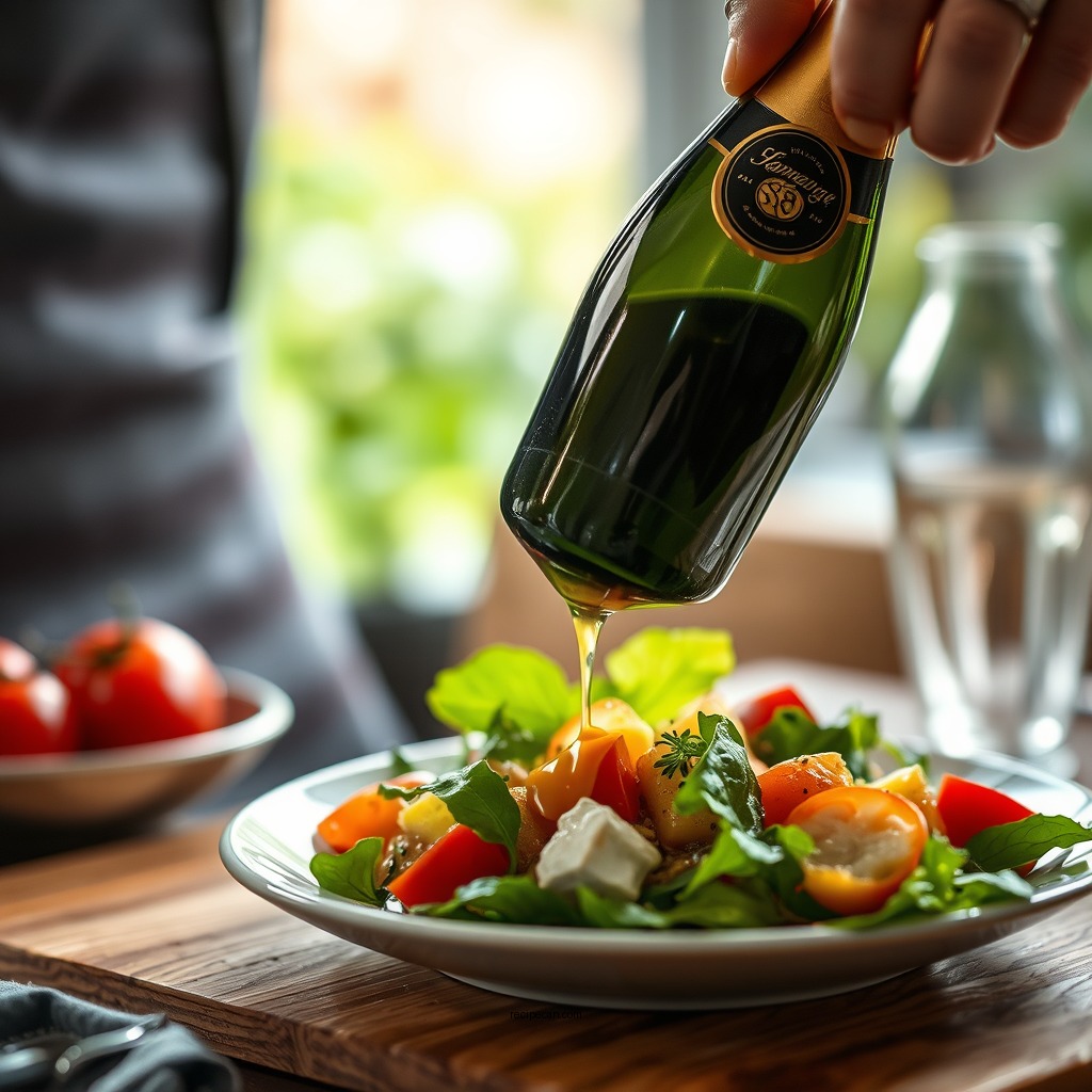 Preparing the Dressing - champagne salad recipe