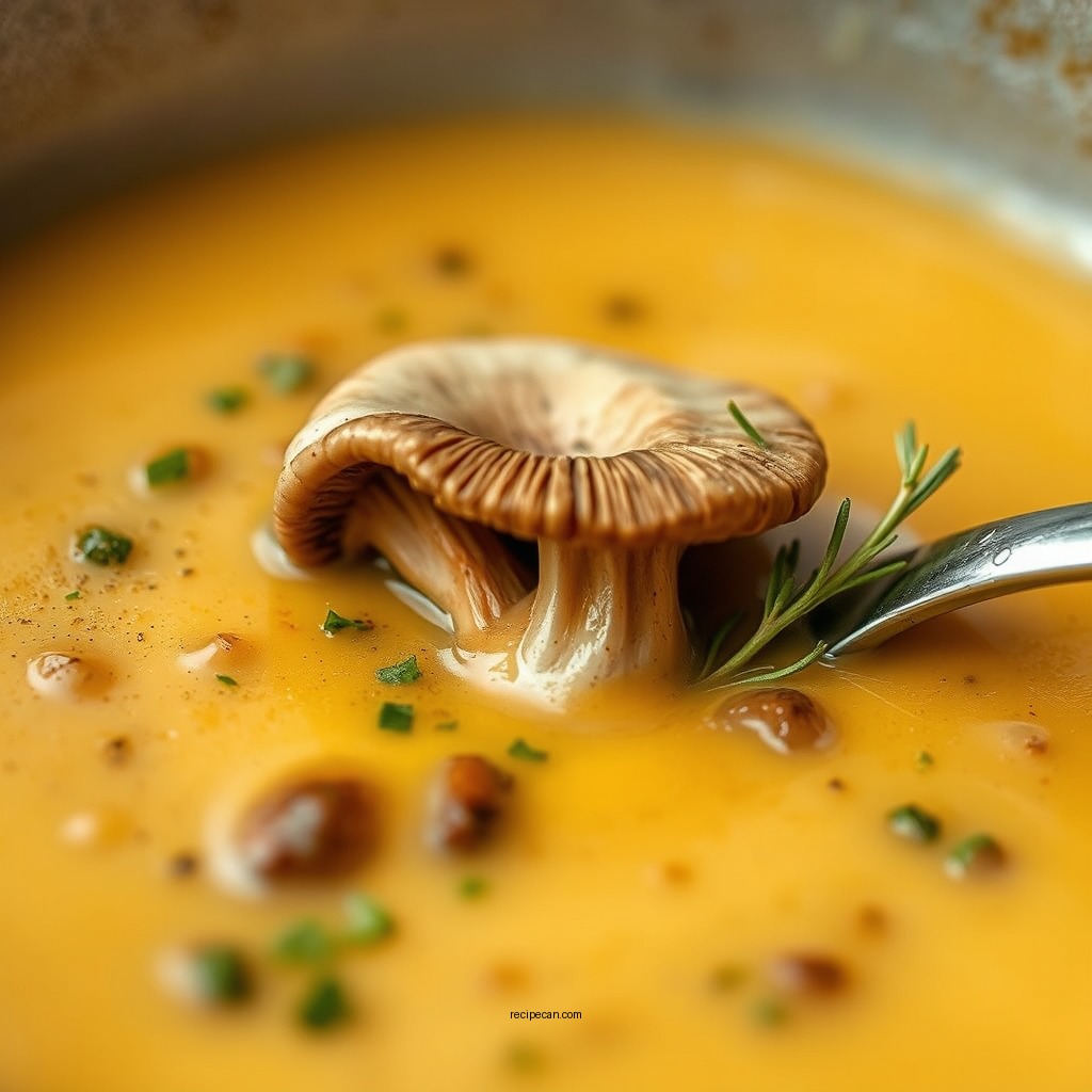 Cooking the Soup Base - chanterelle mushroom soup recipe