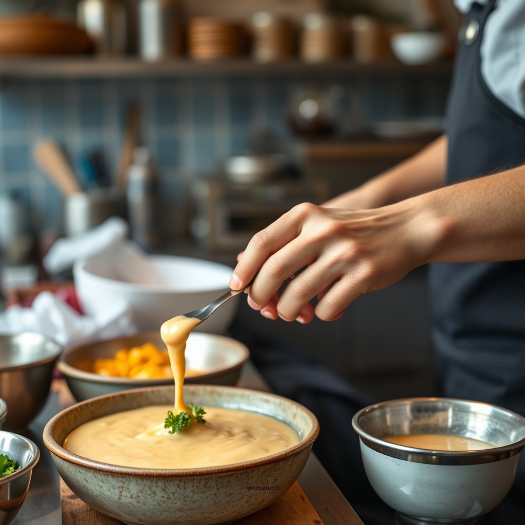 Step-by-Step Preparation - cheddar cheese sauce recipe