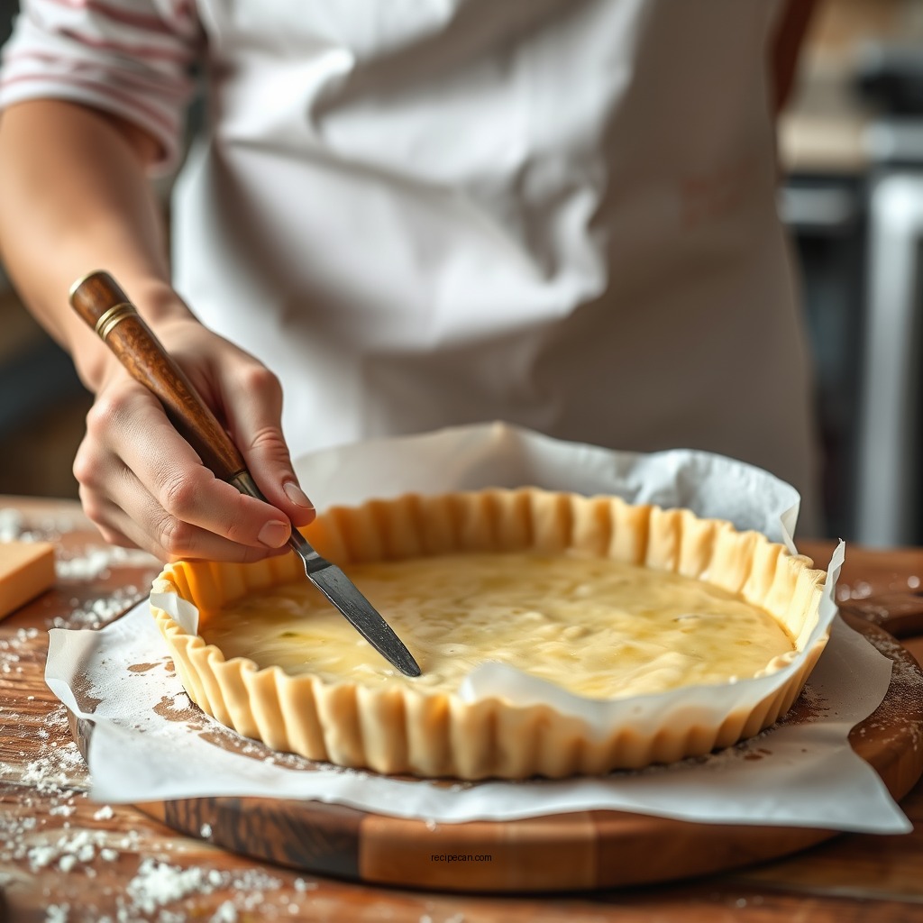 Preparing the Tart Crust - cheese tart recipe