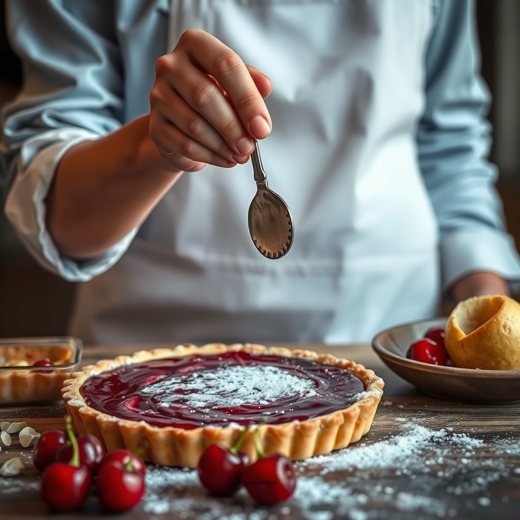 Preparing the Pastry Base - cherry bakewell tart recipe