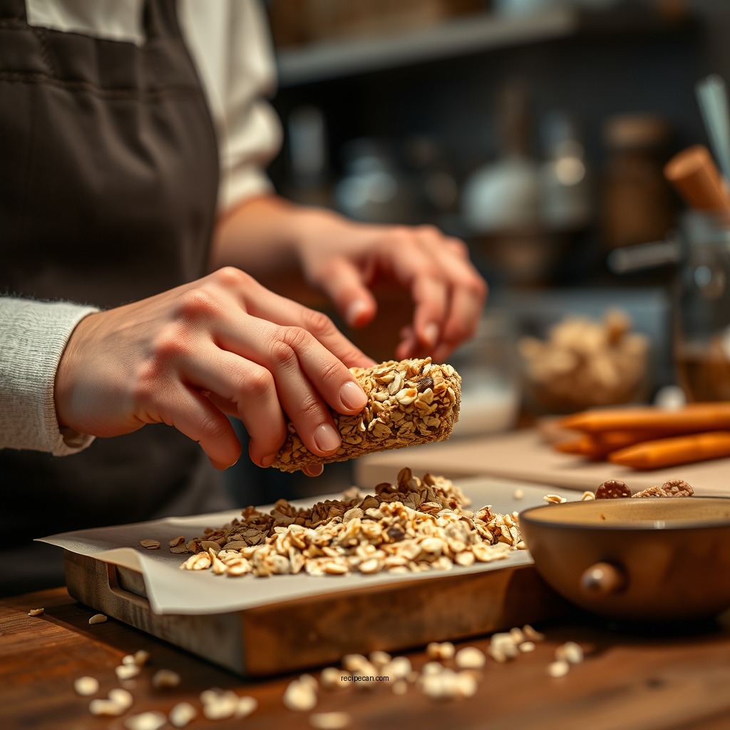 Preparing the Mixture - chewy oat bar recipe
