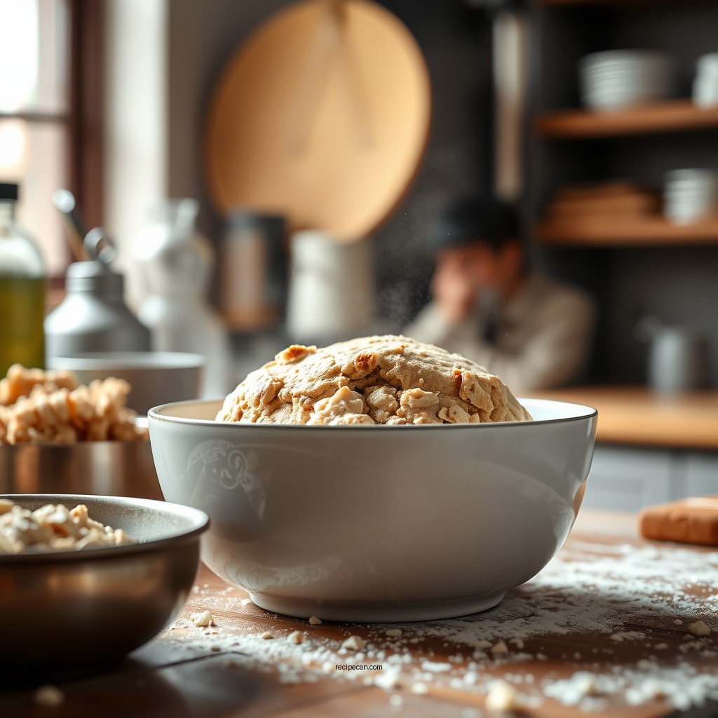 Preparing the Dough - chewy oat cookie recipe