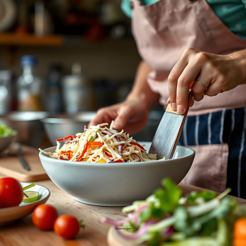 Preparing the Vegetables - chick-fil-a coleslaw recipe