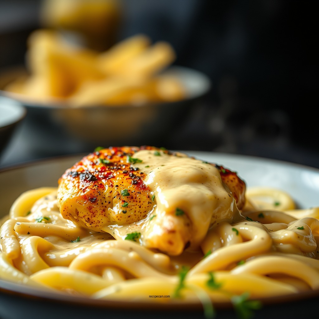 Cooking the Chicken - chicken alfredo recipe with jar sauce