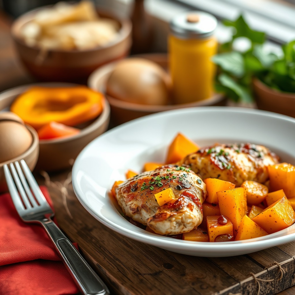 Roasted Chicken and Butternut Squash - chicken and butternut squash recipes