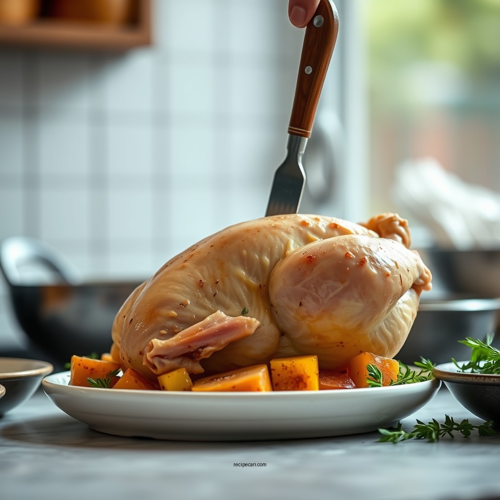 Preparing the Chicken - chicken and squash recipe