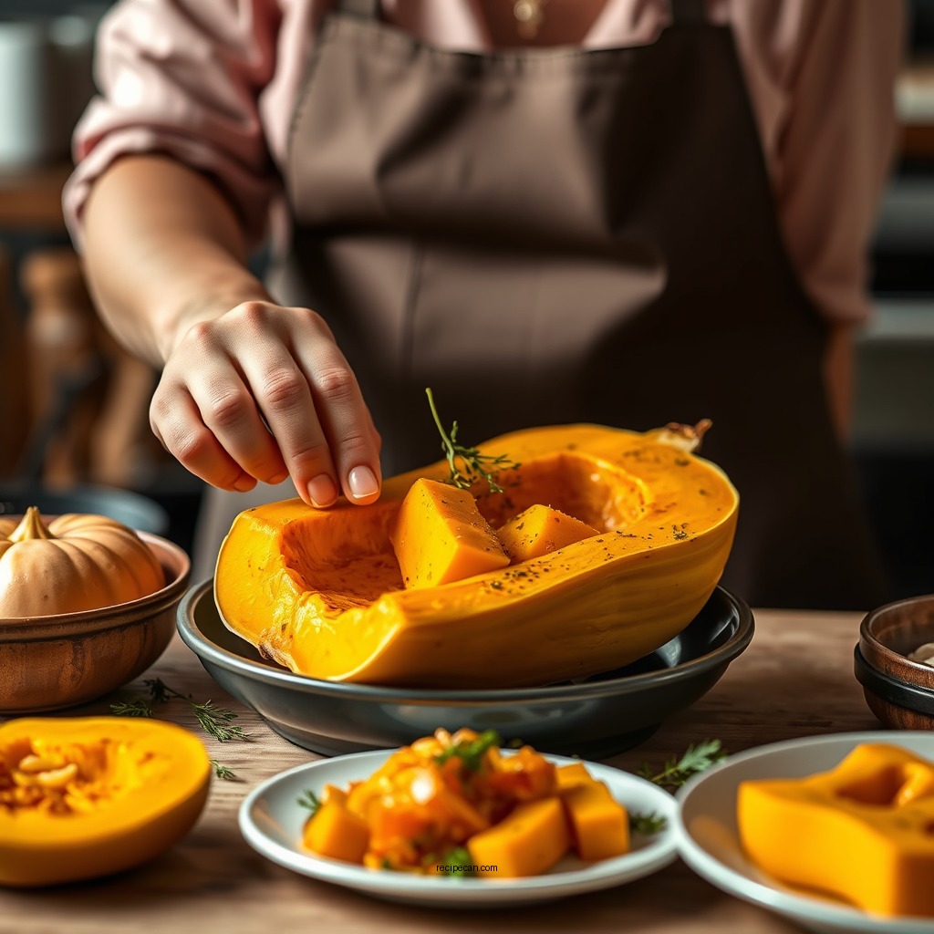 Preparing the Butternut Squash - chicken butternut squash recipe