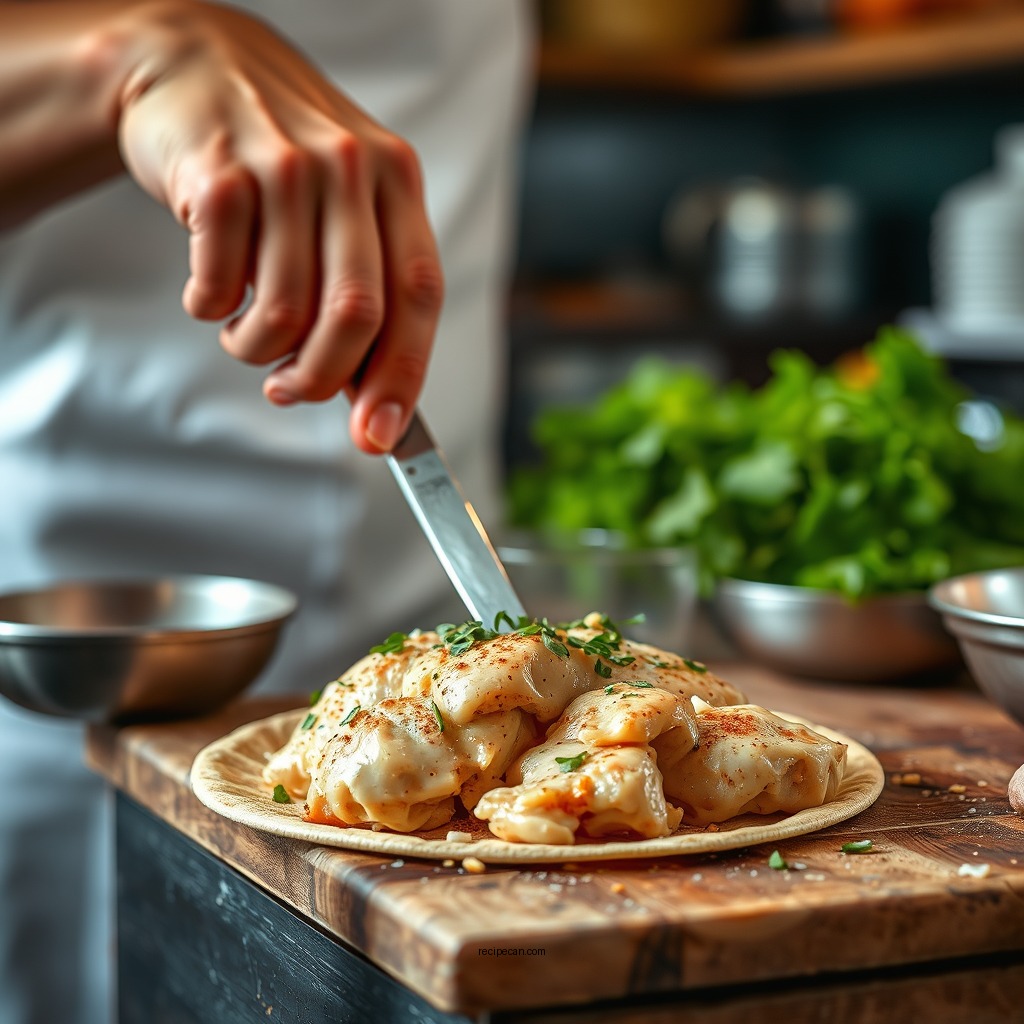 Preparing the Chicken - chicken caesar wrap recipe