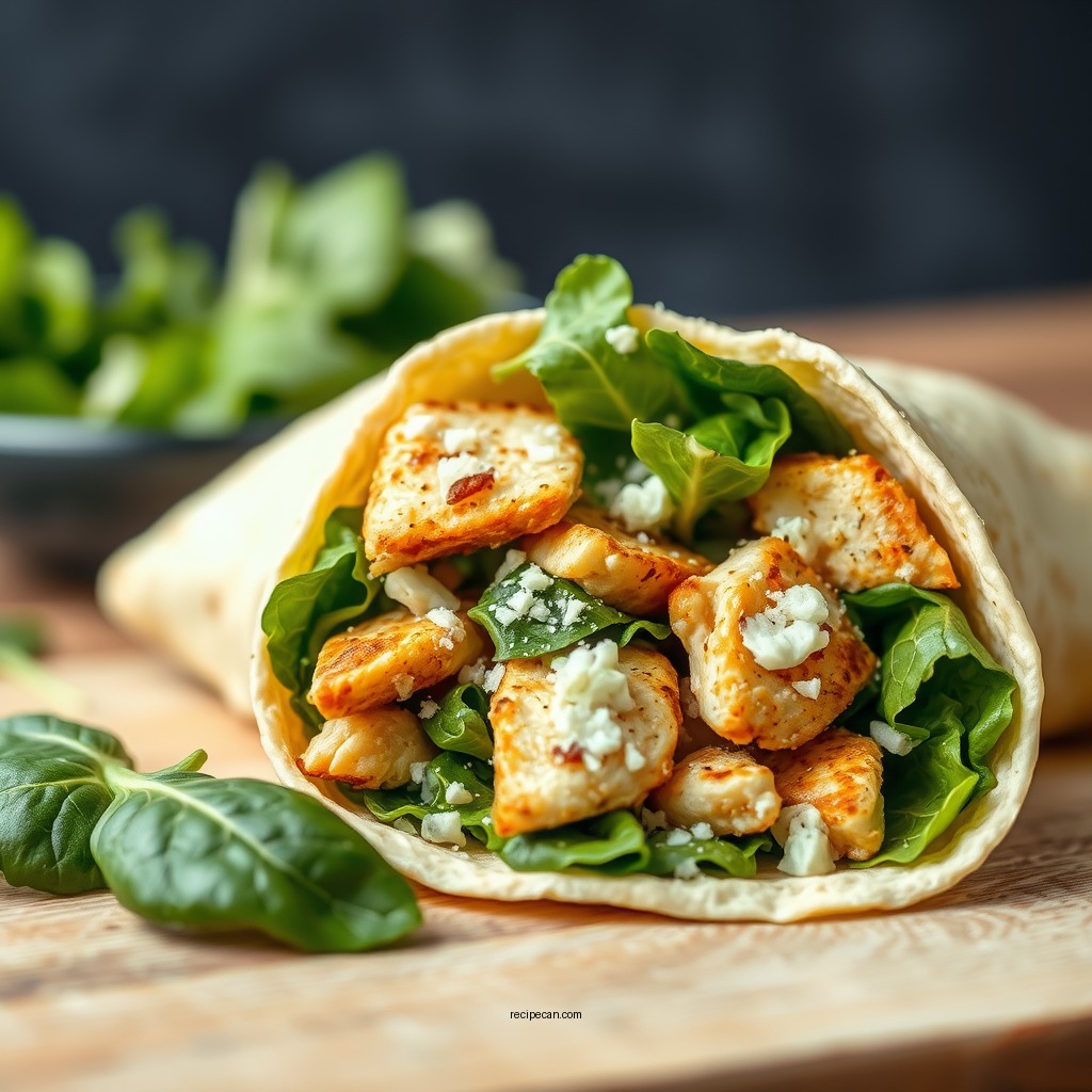 Healthy Spinach Chicken Caesar Wrap - chicken caesar wrap recipes