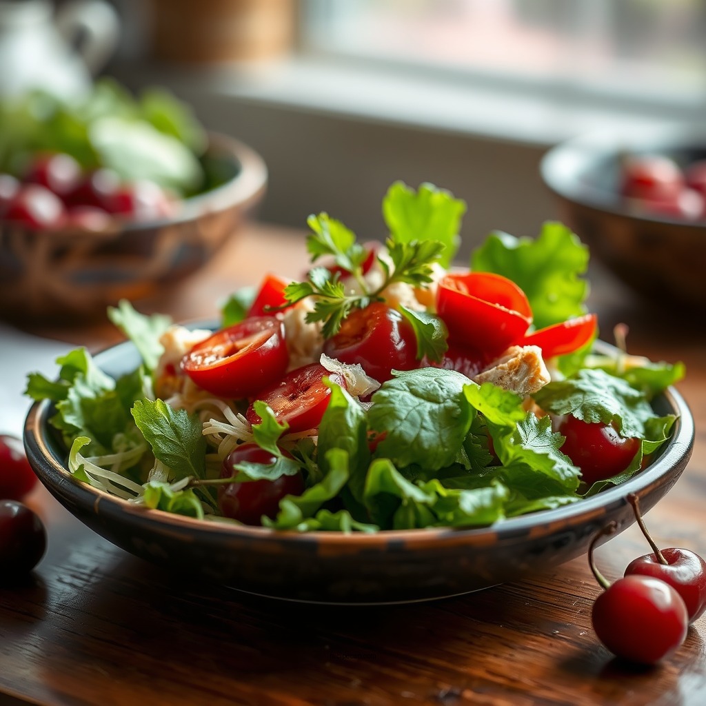 Preparing the Salad Base - chicken cherry salad recipe