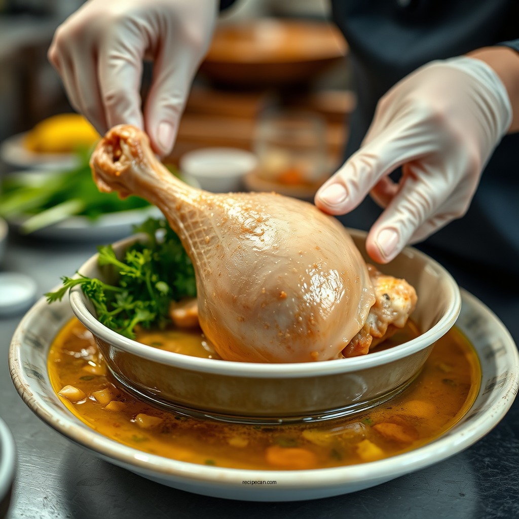 Preparing the Chicken - chicken drumstick soup recipe