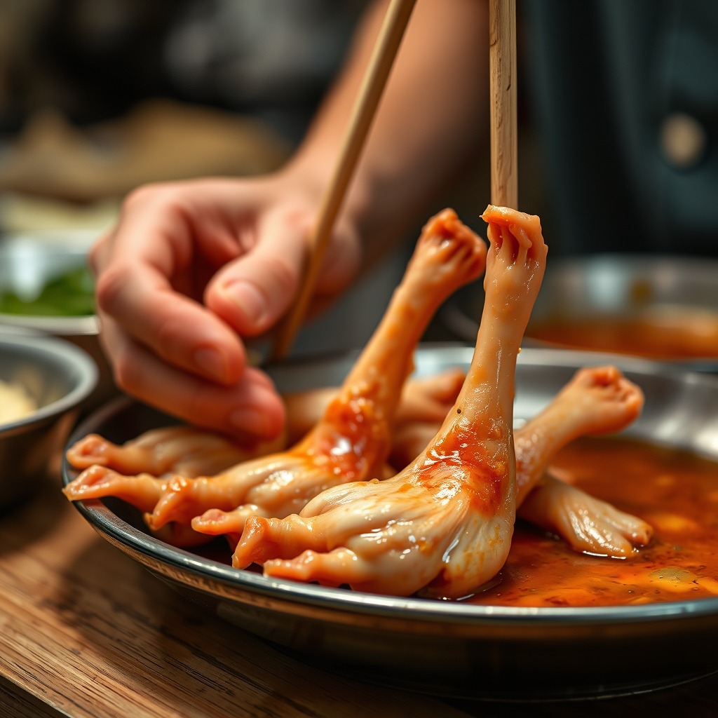 Preparing the Chicken Feet - chicken feet recipe soup