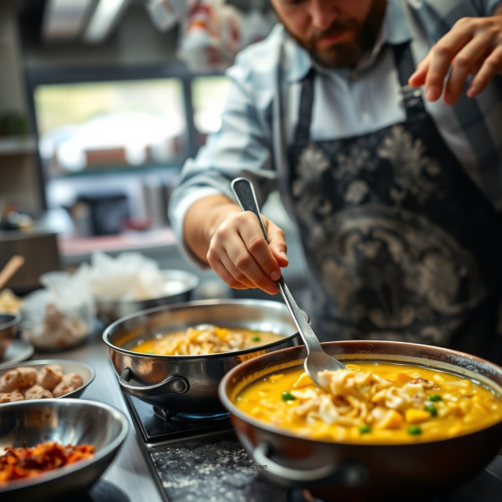 Step-by-Step Preparation - chicken noodle and corn soup recipe