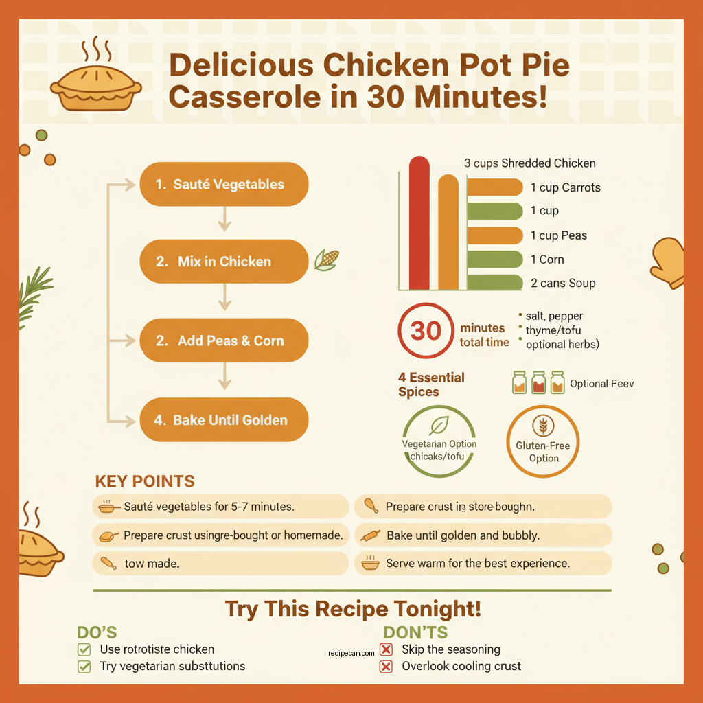 chicken pot pie casserole recipe - Data Infographic and Statistics