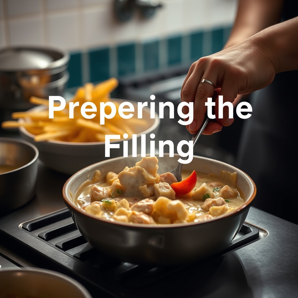 Preparing the Filling - chicken pot pie recipe pillsbury