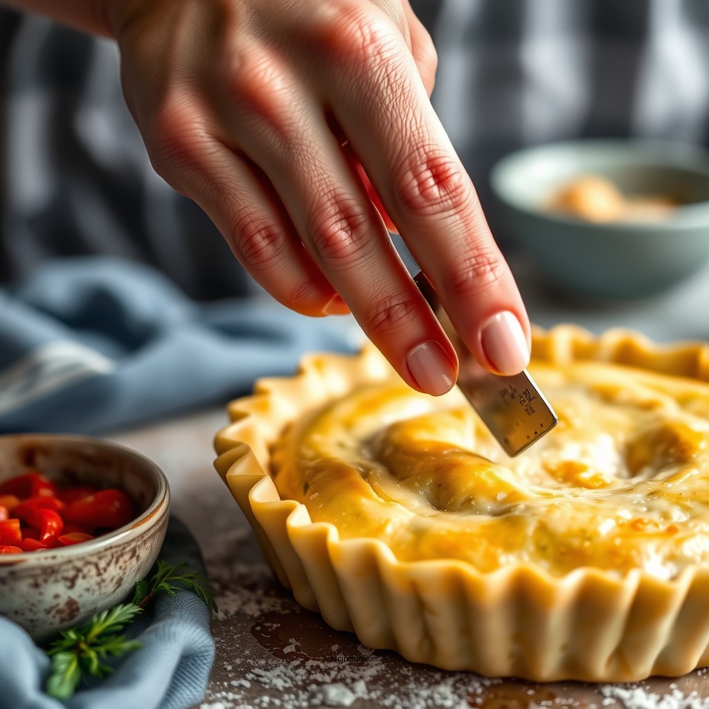 Making the Puff Pastry Crust - chicken pot pie recipe puff pastry