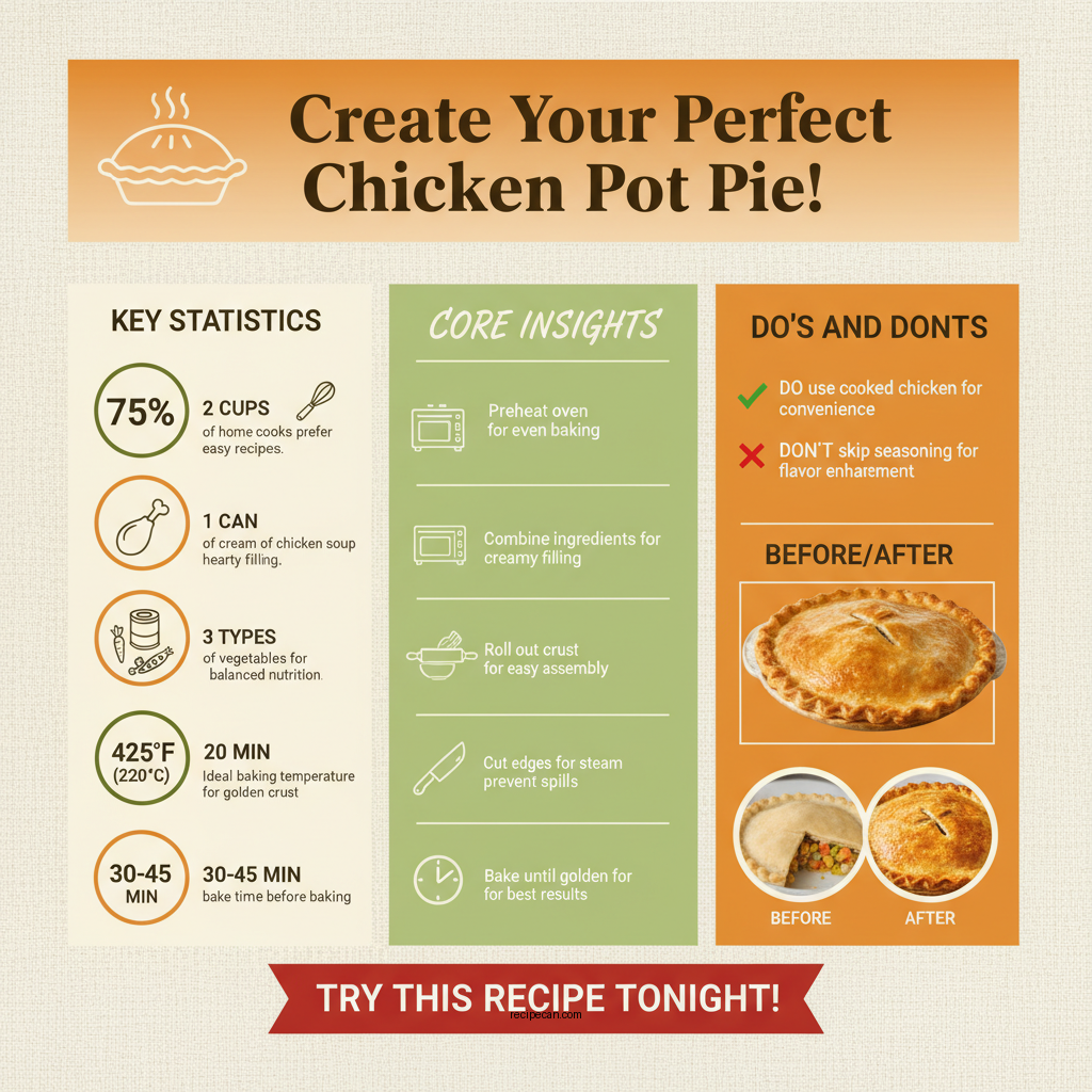 chicken pot pie recipe with cream of chicken soup - Data Infographic and Statistics