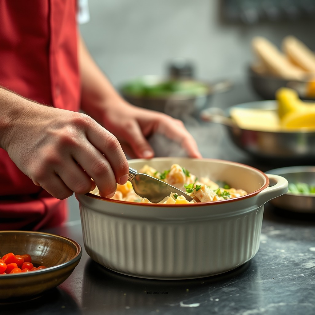 Preparing the Filling - chicken pot.pie recipe