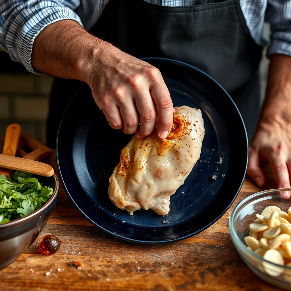 Preparing the Chicken - chicken ranch wrap recipe