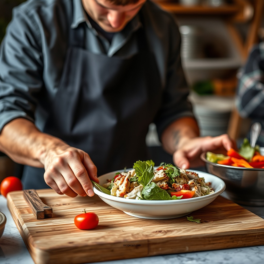Preparing the Chicken Salad - chicken salad melt recipe