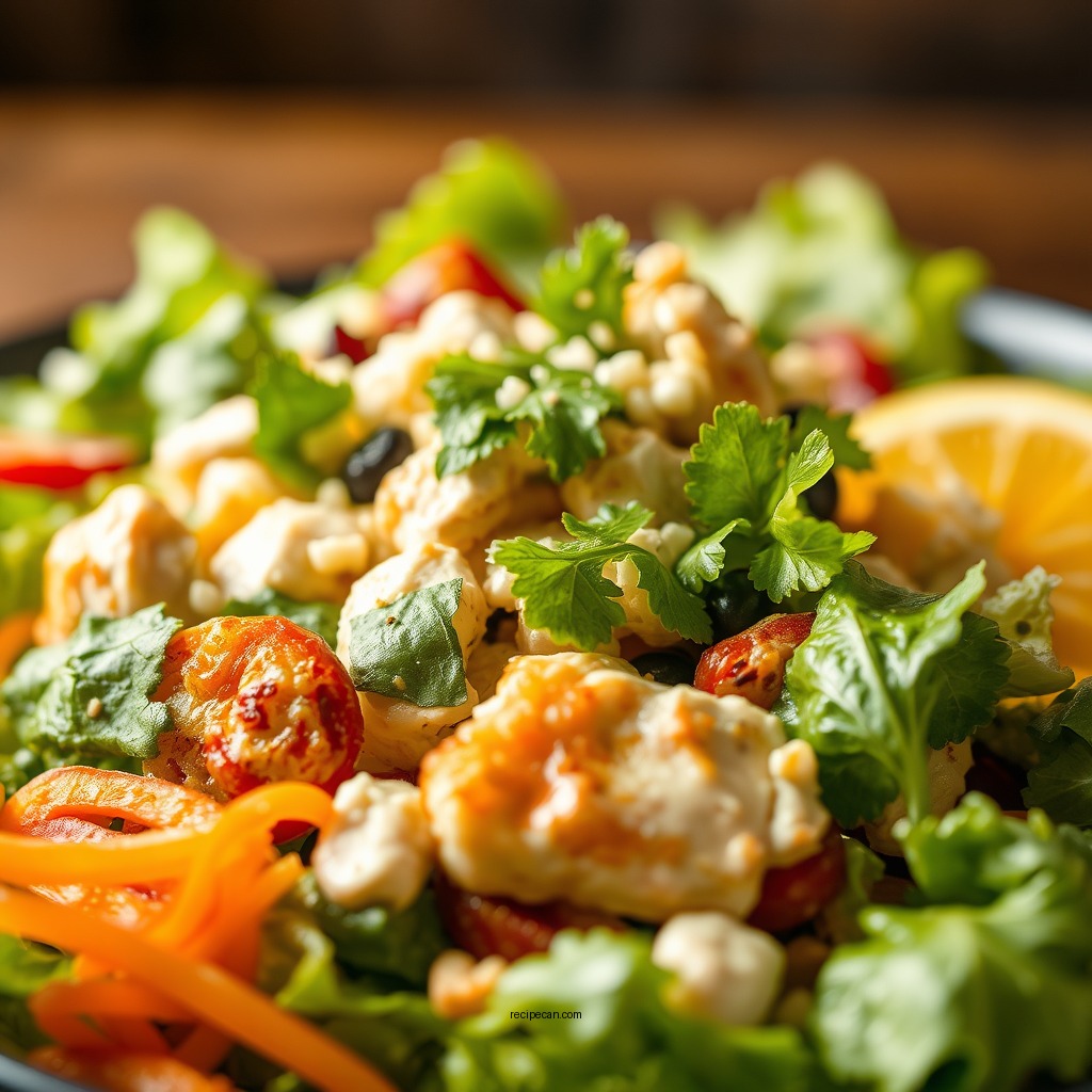 Mixing the Salad - chicken salad recipe panera