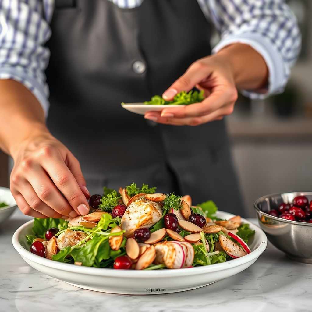 Preparation Steps - chicken salad recipe with cranberries and almonds