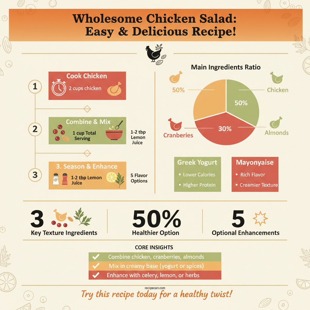chicken salad with cranberries and almonds recipe - Data Infographic and Statistics