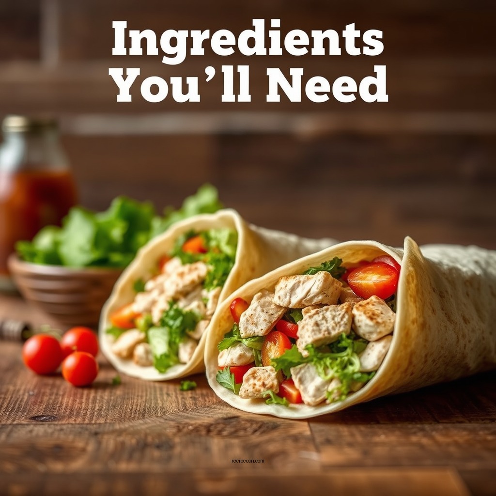 Ingredients You'll Need - chicken salad wrap recipe