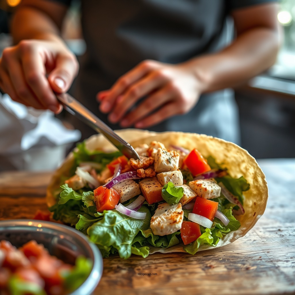 Preparing the Chicken Salad - chicken salad wrap recipe