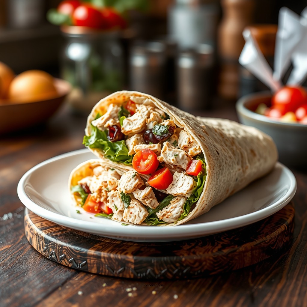 Mediterranean Chicken Salad Wrap - chicken salad wrap recipes