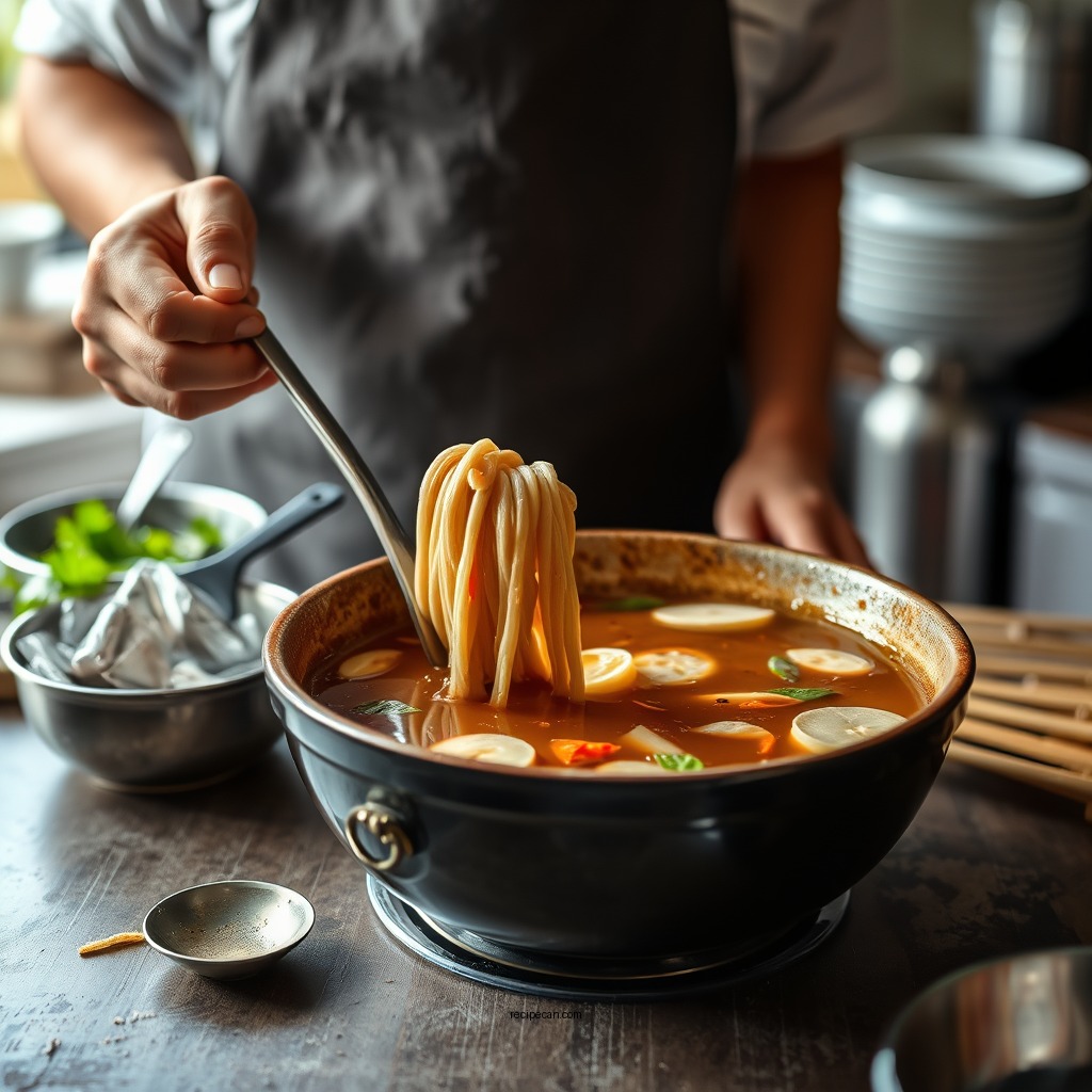 Preparing the Broth - chicken sinigang soup recipe