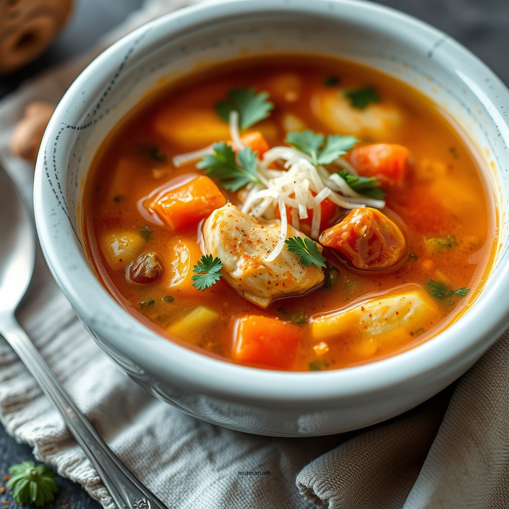 Adding Vegetables and Spices - chicken soup recipe caribbean