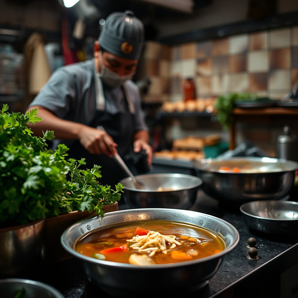 Preparing the Base - chicken soup recipe caribbean