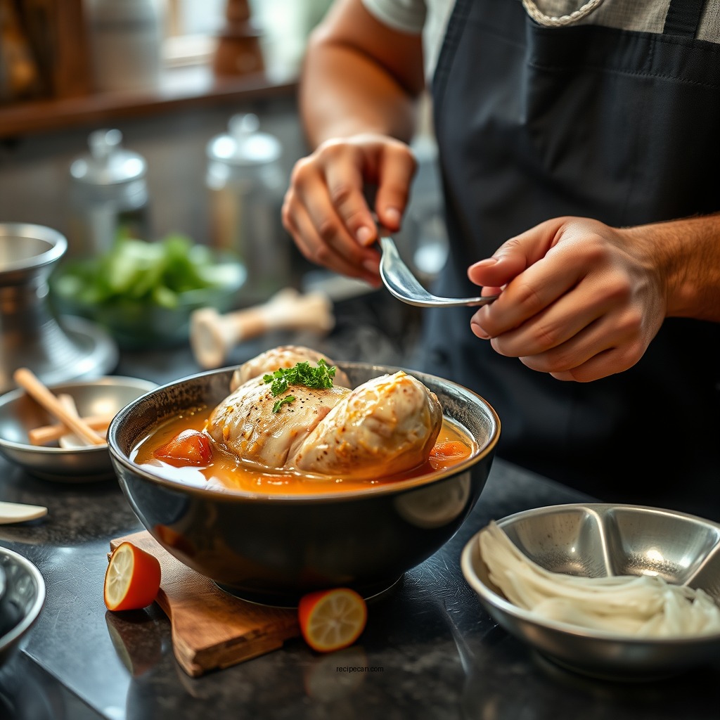 Preparing the Chicken - chicken soup recipe no noodles