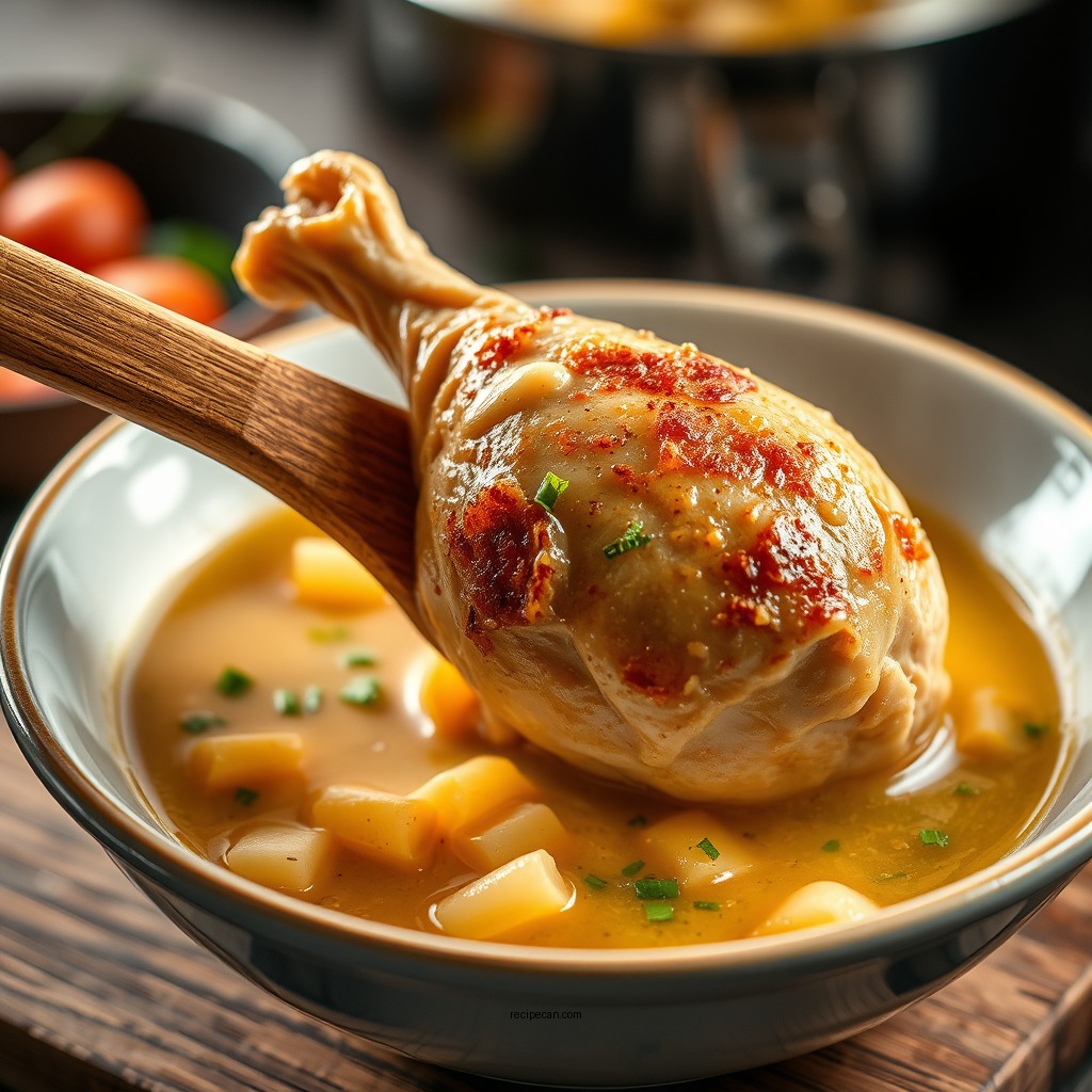 Cooking the Soup Base - chicken soup with drumsticks recipe